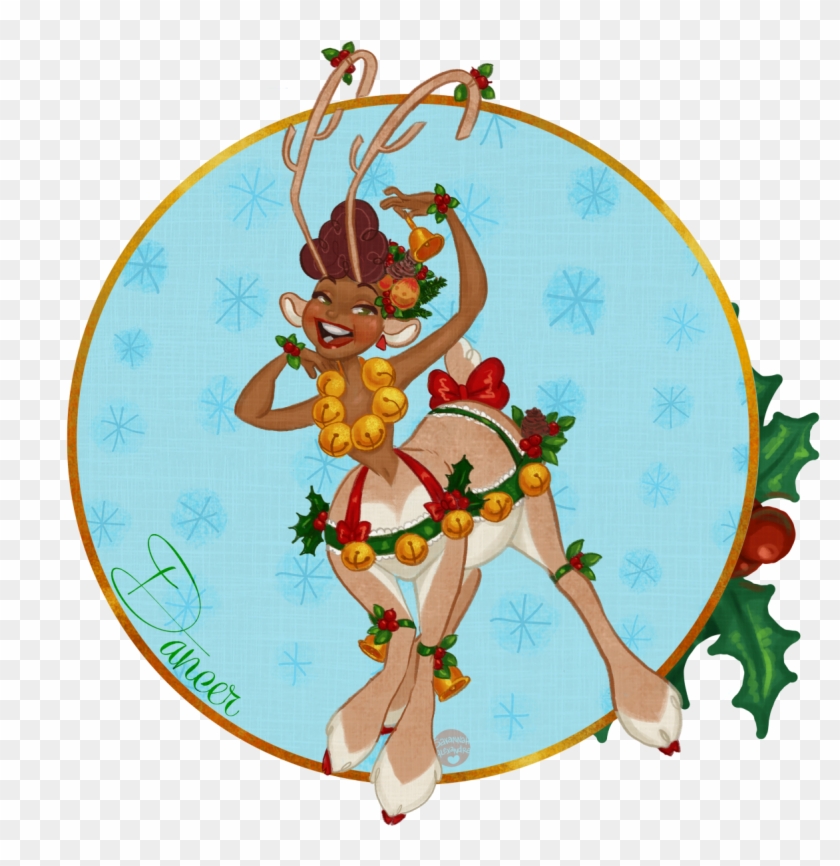 • Christmas Reindeer Santa Festive Vintage Holidays - Reindeer Pin Up #1651904
