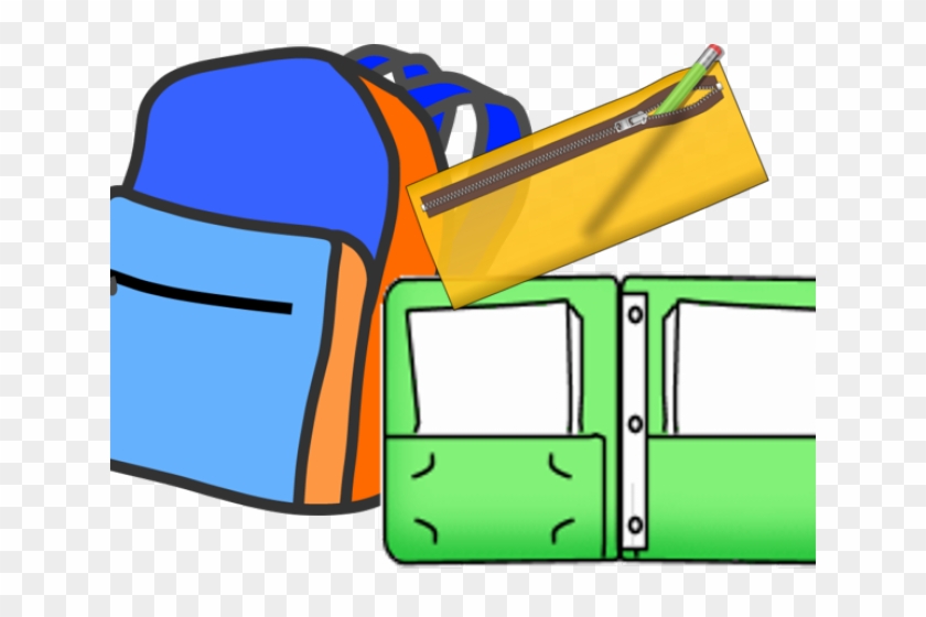 Folders Clipart Backpack - Easy Drawing Of School Bag #1651936