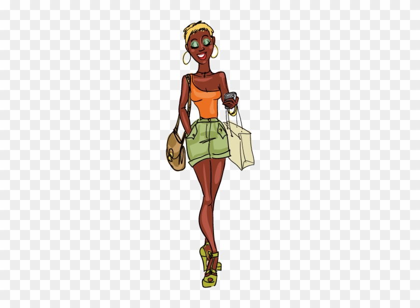 Cartoon African American Woman Beautiful Women Wearing - Pretty African American Woman Clipart #1652182