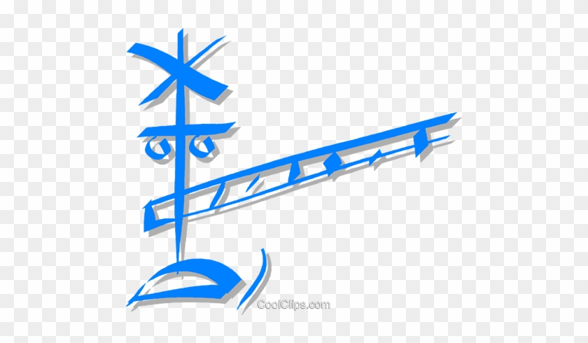 Railway Crossing Royalty Free Vector Clip Art Illustration - Railway Crossing Royalty Free Vector Clip Art Illustration #1652261