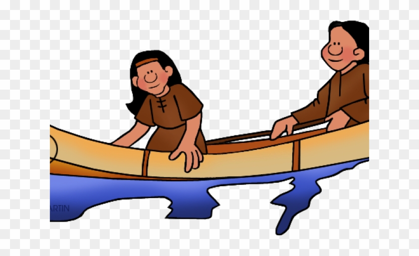 Native American Clipart Canoe - Native American Canoe Clipart #1652376