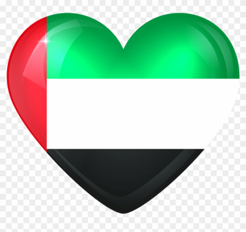 Free Png Download United Arab Emirates Large Heart - علم دولة الامارات قلب #1652464