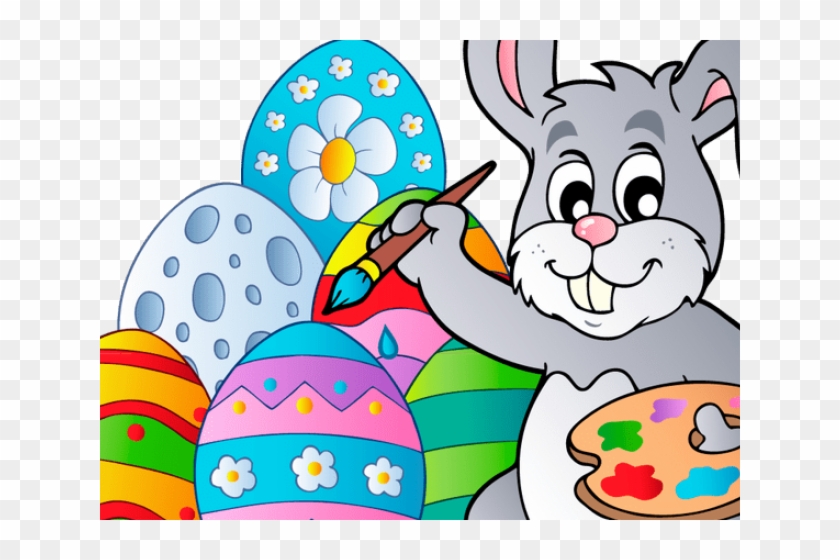Easter Eggs Clipart Breakfast - Cartoon Easter Bunny With Eggs #1652672
