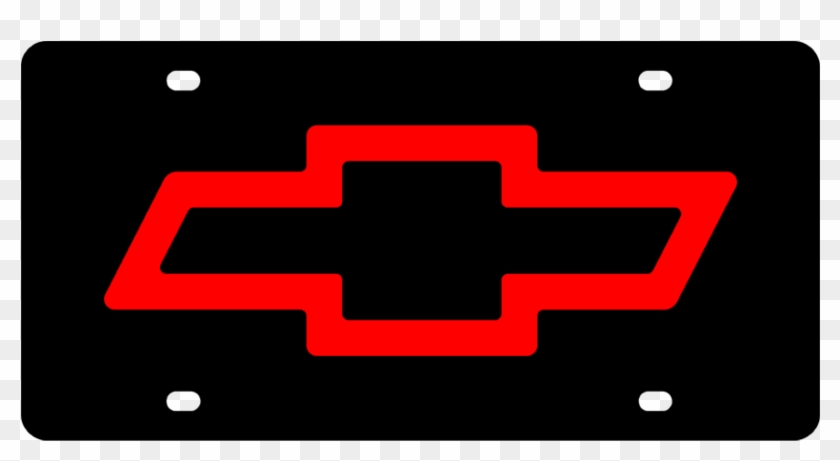 Chevy Bowtie Png - Red And Black Chevy License Plate #1652829