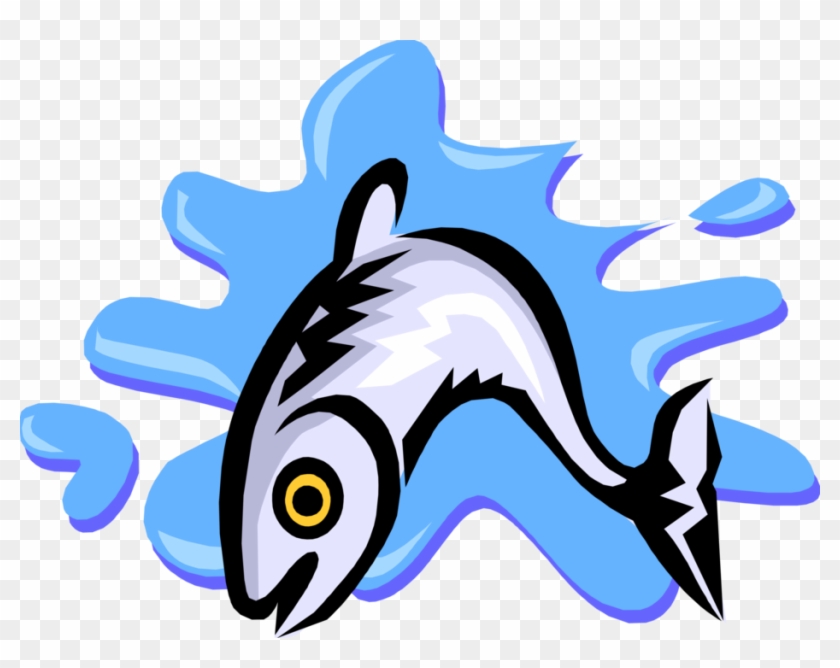 Vector Illustration Of Fish Jumping Out Of Water - Anchor Images For Kids #1652839
