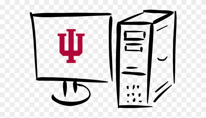 Computer Drawing With Iu Logo On Screen - Computer Clip Art #1652905