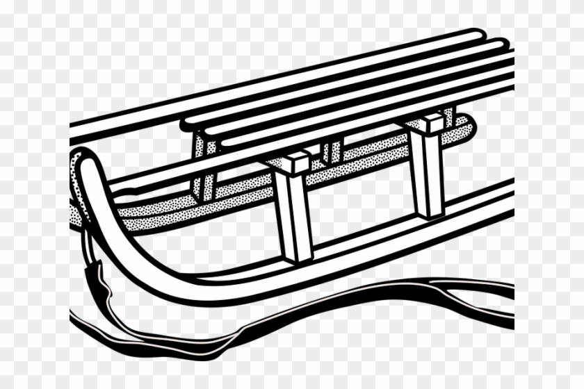 Sleigh Clipart Snow Sled - Sled Clip Art Black And White #1653037