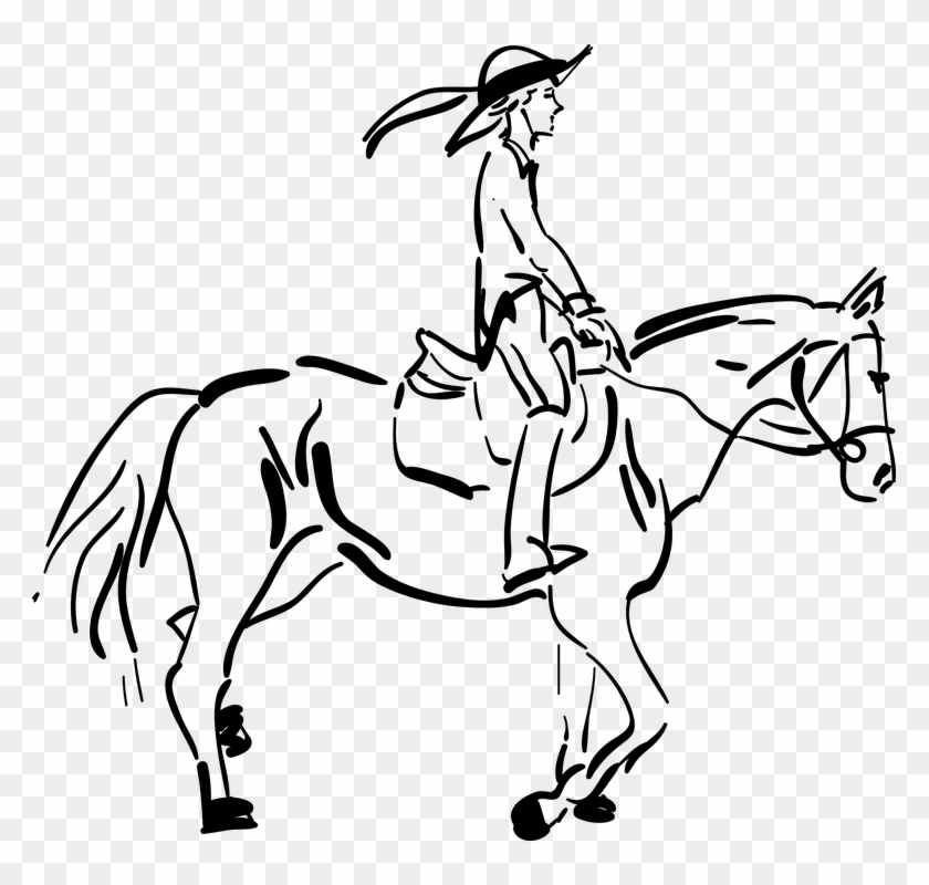 Girl Riding Horse Drawing #1653047