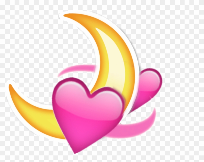 Emoji Emojis Moon Heart - Heart And Moon Emoji #1653082
