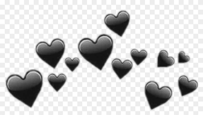 🖤 Black Heart Emoji Crown Emojicrown Crown Edit - Black Heart Crown Transparent #1653084