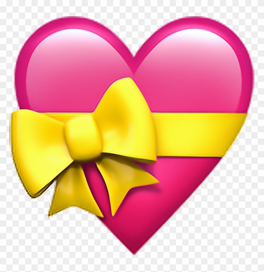 ❁ Heart With Ribbon Emoji 💝 Heart Ribbon Emoji Emotico - Apple Heart Emoji Png #1653087