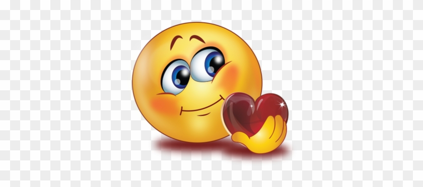 Shy Big Glossy Red Heart - Gif De Emoji Png #1653096