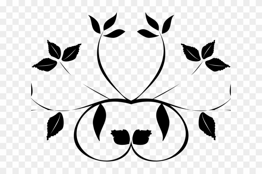 Leaf Clipart Divider - Black Swirls Transparent Background #1653158