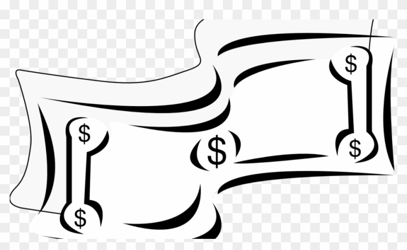 Archaicawful Dollar Bill Clip Art Bills Graphic Library - Dollar Bill Clipart Black And White #1653428