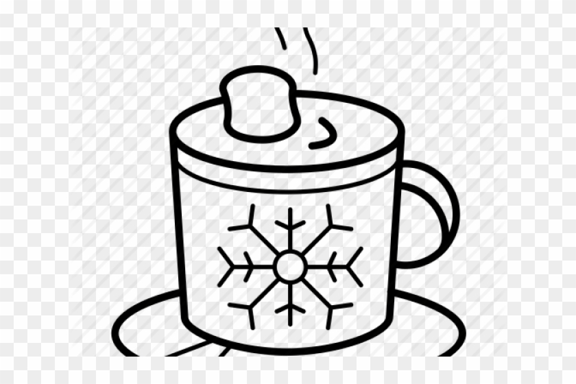 Drawn Coffee Hot Chocolate Mug - Hot Chocolate Clipart Black And White #1653476