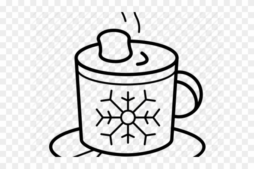 hot chocolate mug clipart black and white