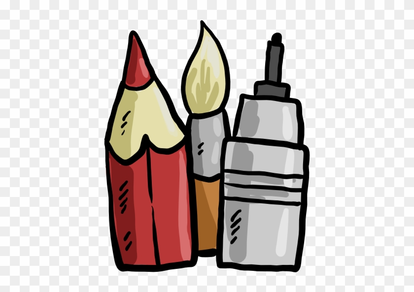 Paint Brush Clipart Pen Pencil - Pen And Paint Brush Icon #1653637