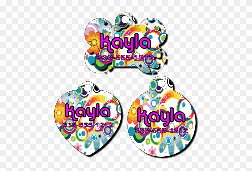 Personalized Psychedelic Background Pet Tag For Dogs - Circle #1653941