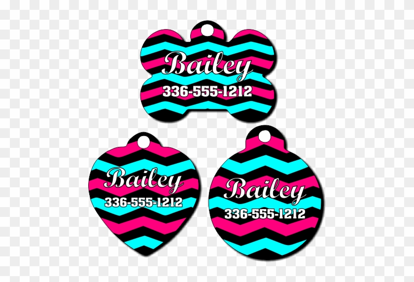 Personalized Multi-colored Chevron Background Pet Tag - Personalized Multi-colored Chevron Background Pet Tag #1653946