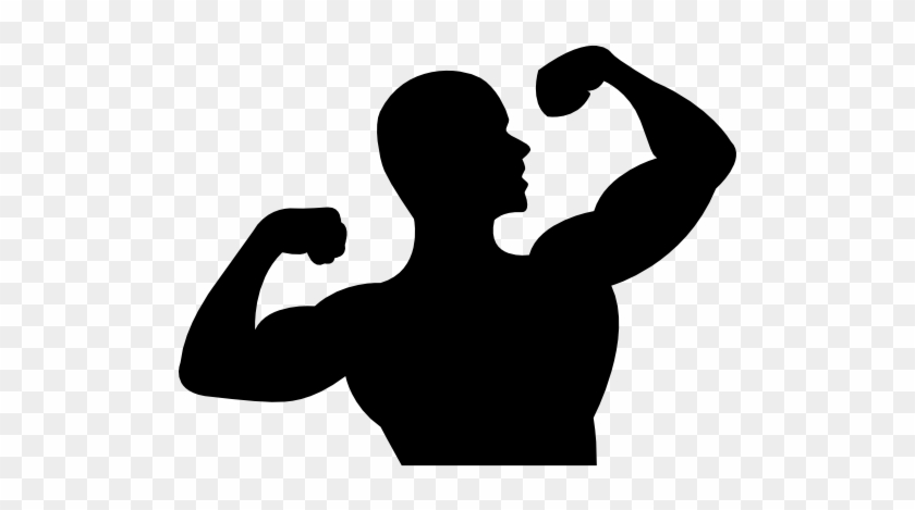 Clip Transparent Download Muscular Man Bodybuilder - Flexing Silhouette #1654293