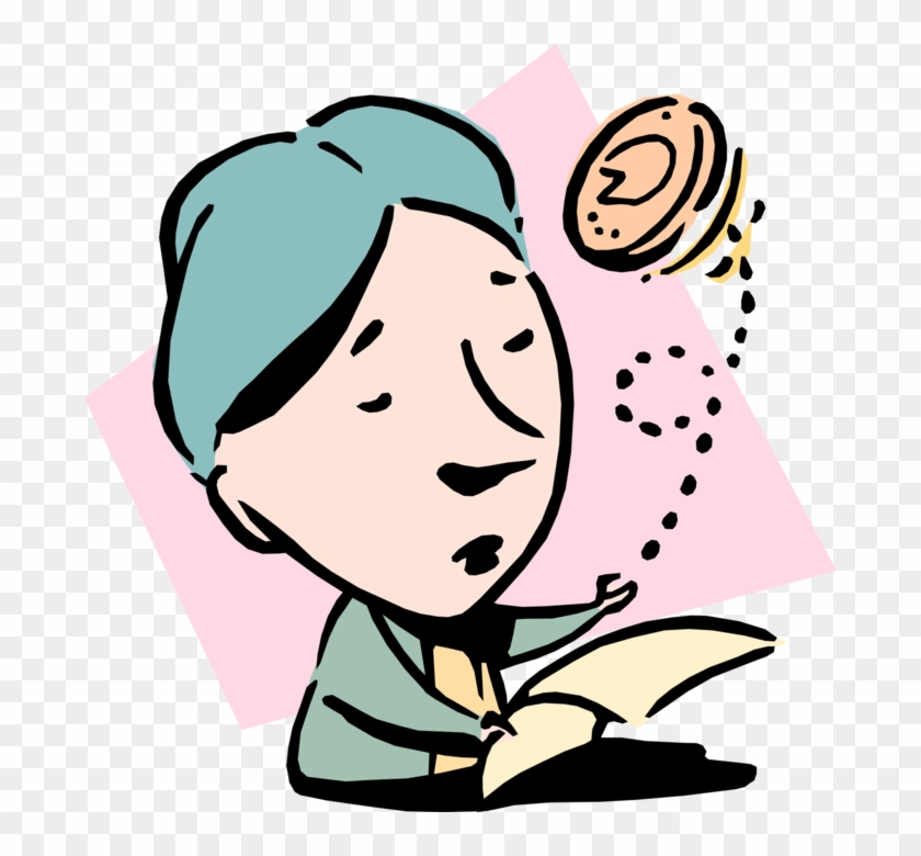 Vector Illustration Of Heads Or Tails Idiom Businesswoman - Vector Illustration Of Heads Or Tails Idiom Businesswoman #1654428