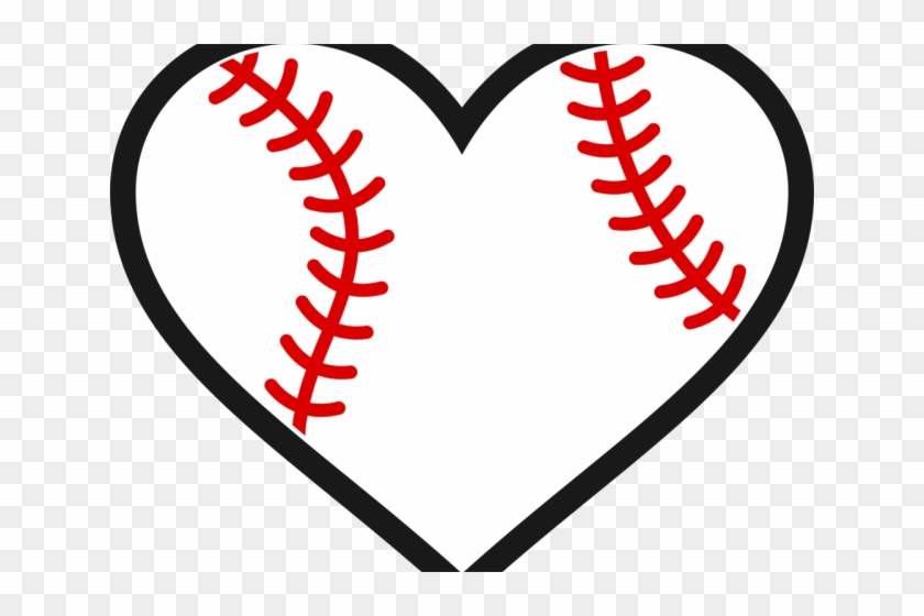 Hearts Clipart Baseball - Heart Shaped Softball Clipart #1654655