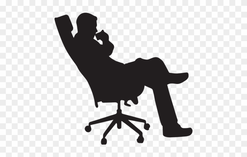 512 X 512 4 - Man Sitting On Chair Silhouette #1654662