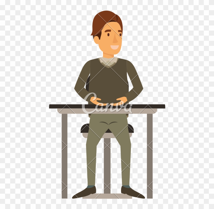 person sitting on a chair cartoon