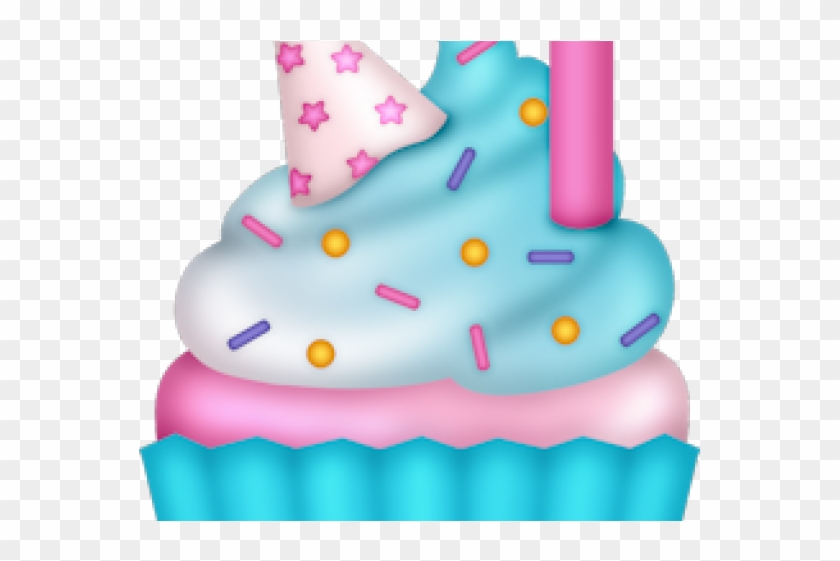 Birthday Clipart Cupcake - Cupcake With Candle Clipart #1654724