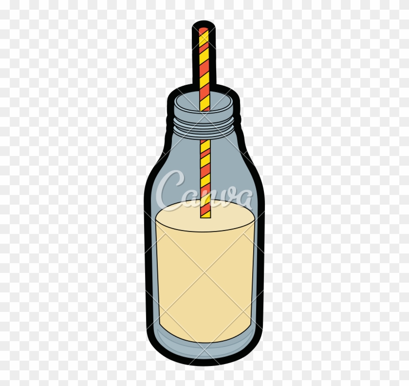 Juice Bottle With Straw - Juice Bottle With Straw #1655088
