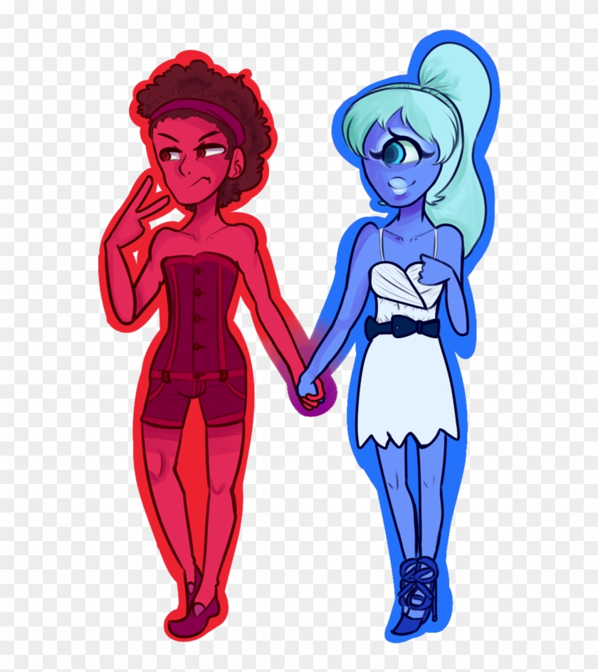 Ruby And Sapphire Summer Wear By Lapinaijin On Deviantart - Male Red Sapphire Steven Universe #1655275