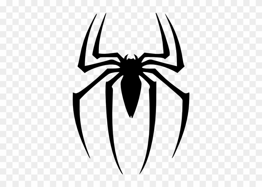 Black Spider Siluet Logo Png Image - Logo Spiderman #1655543