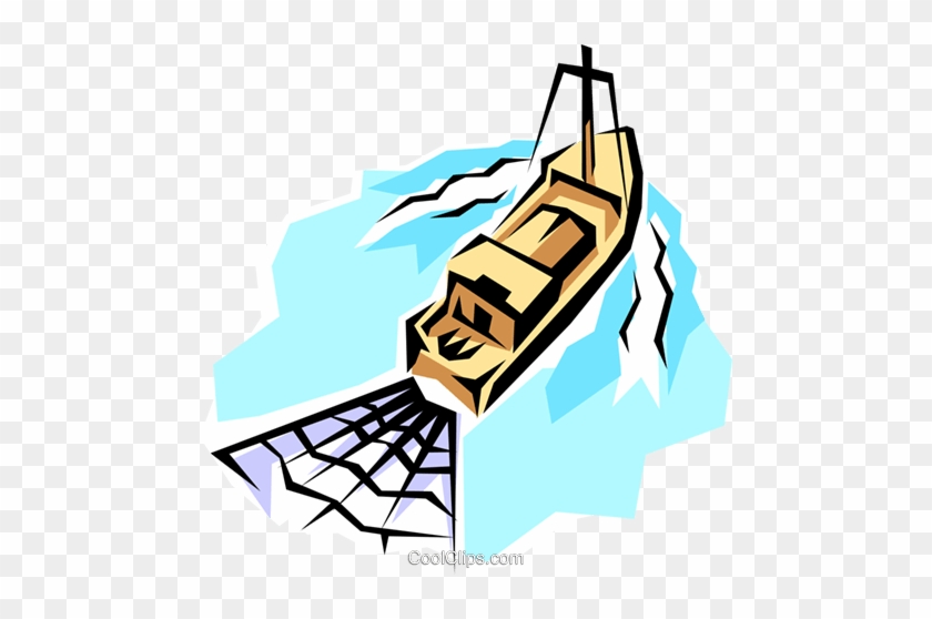 Fishing Trawler Royalty Free Vector Clip Art Illustration - Fishing Trawler #1655711