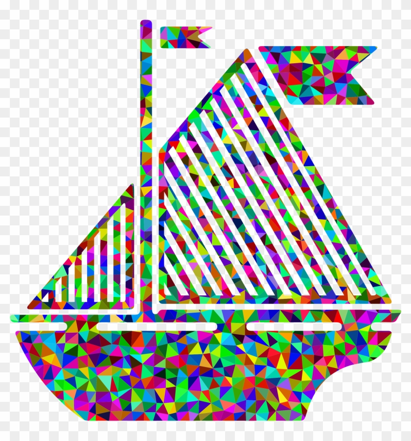 Poly Prismatic Sail Boat Silhouette - Poly Prismatic Sail Boat Silhouette #1655743