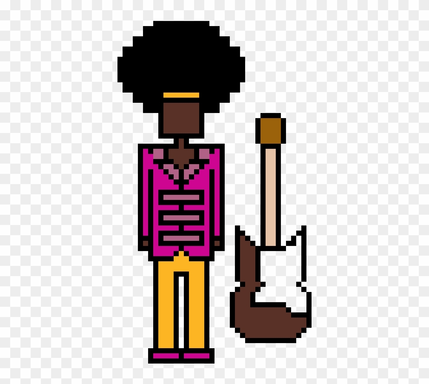 Jimi Hendrix - Deadpool Logo Pixel Art #1655778