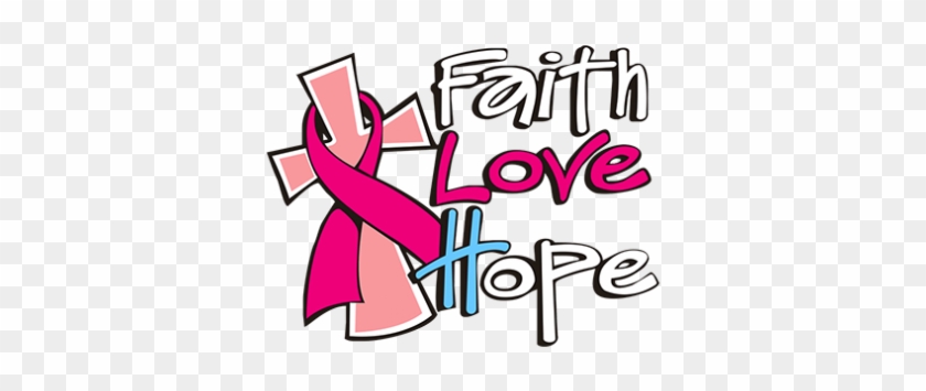 Faith Love Hope With Pink Ribbon Design With Rhinestone, - Faith Love Hope With Pink Ribbon Design With Rhinestone, #1655896