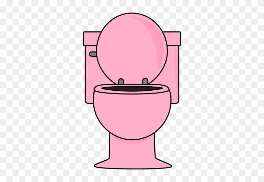 Pink Toilet With Lid Up - Cartoon Toilet #254357