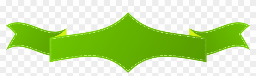 Green Art Banner Transparent Png Clip Art Imageu200b - Green Ribbon Banner Png #254449