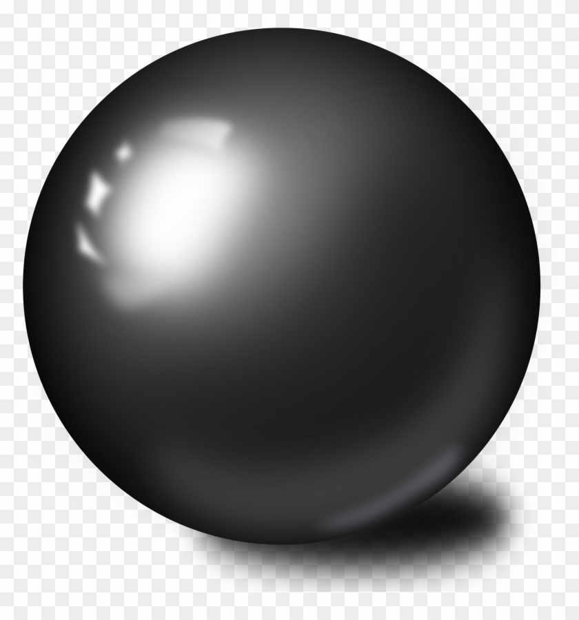 Shiny Ball Clipart - 3d Black Ball Png #254497