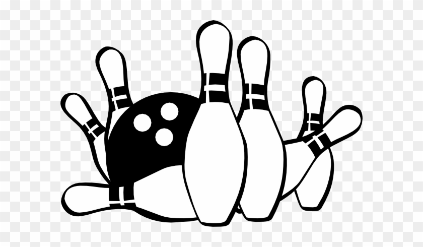 Bowling Strike Clipart - Bowling Black And White #254621