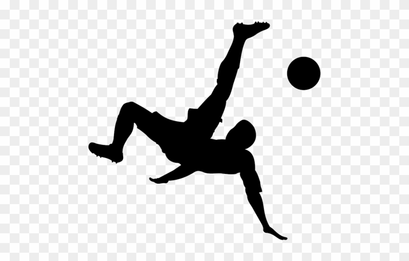 Man Playing Football Silhouette Vector Image Public - Bicycle Kick Silhouette #254805