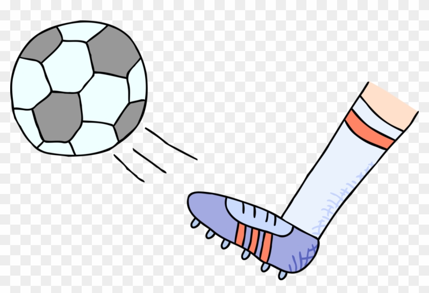 Vector Illustration Of Foot Kicks Football Soccer Ball - Foot Kicking Soccer Ball #254864