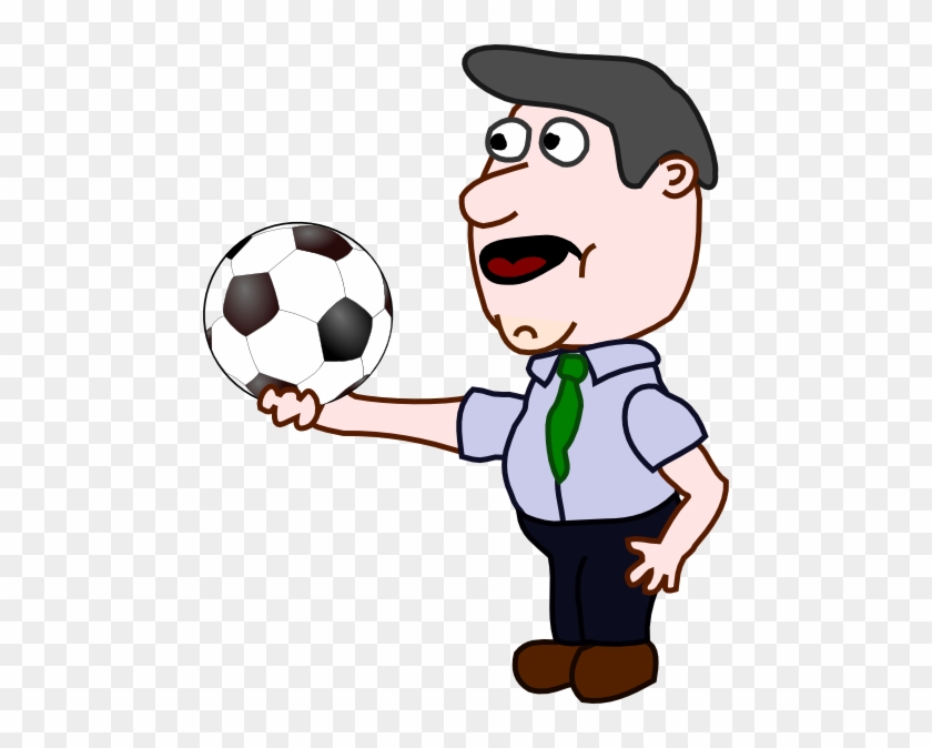 Man Holding Small Ball Clip Art At Clker - Soccer Ball Clip Art #254906