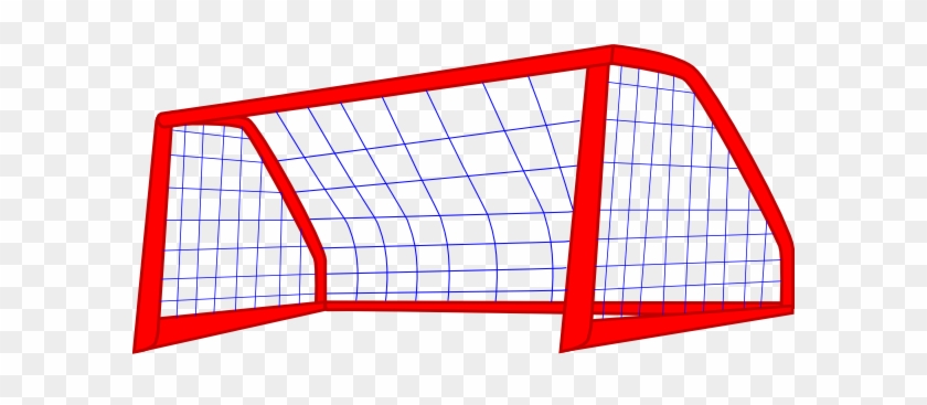 Red Post And Blue Soccer Goal Net Clip Art - Goal Post Clipart #254979