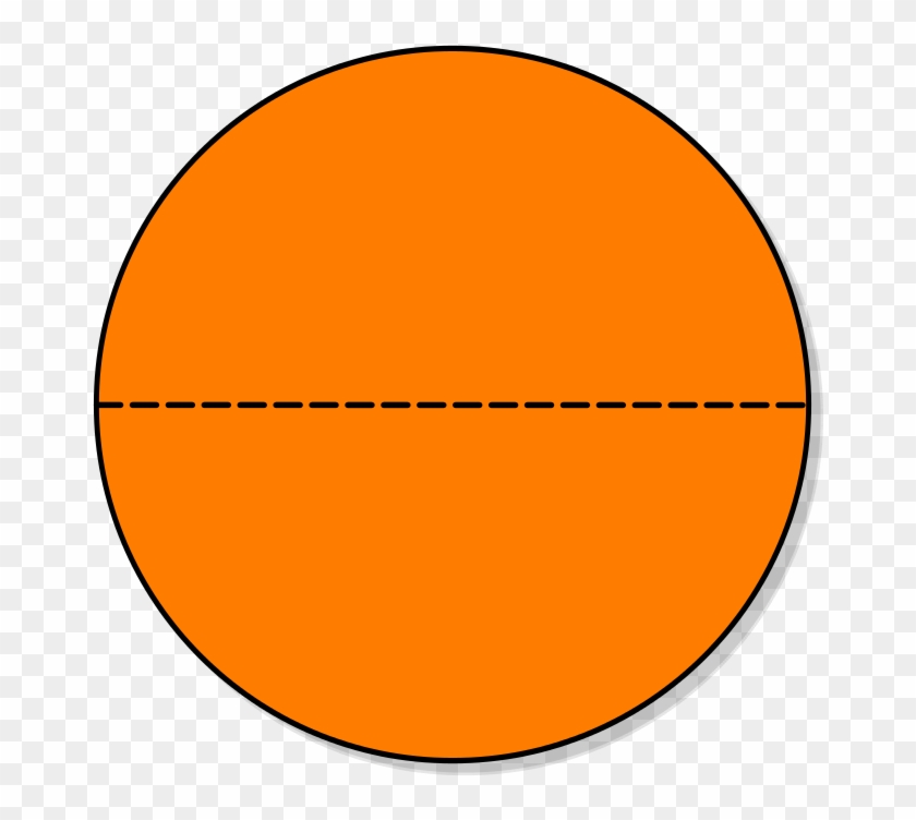 File - Piechartfractionhalves - Svg - Orange Button Circle Png #255004