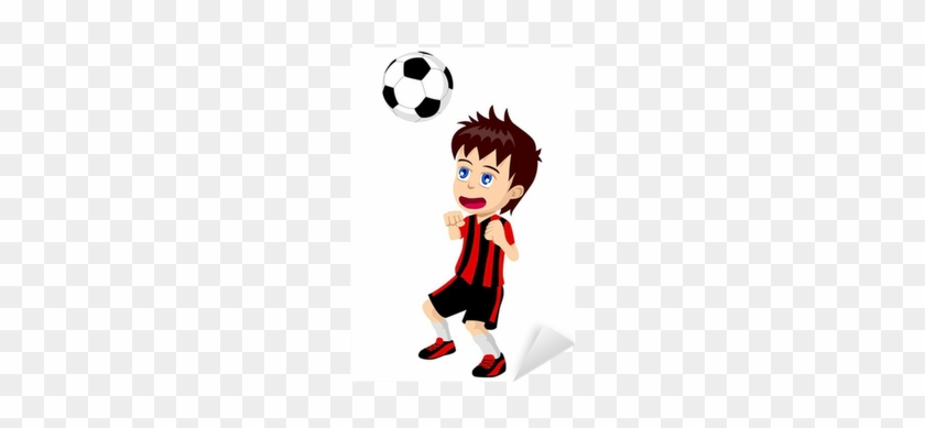 Cartoon Illustration Of A Kid Playing Soccer Sticker - Jugar Futbol Dibujos Animados #255106