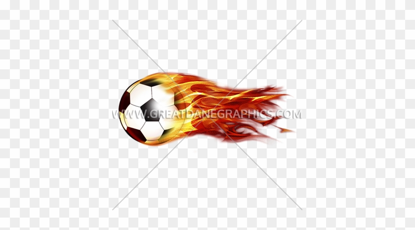 Flying Fiery Soccer Ball - Printed T-shirt #255407