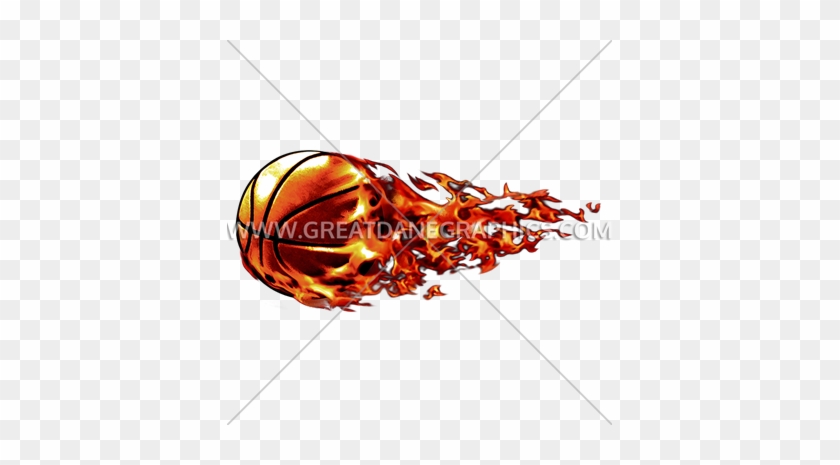 Flying Flaming Basketball - Flying Basketball Design Png #255415