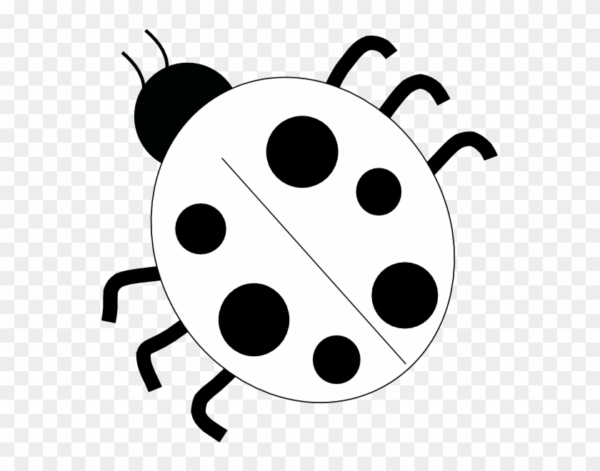 White Flower Clipart Cute Ladybug - Lady Bug Black And White Clipart #255903