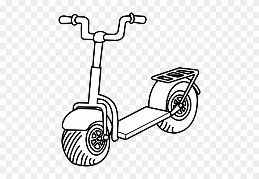 Scooter Clipart Black And White - Самокат Раскраска #255905